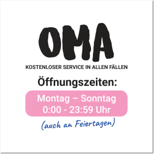 Oma kostenloser Service in allen Fällen Posters and Art